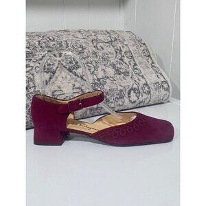 Salvatore Ferragamo Suede D'orsay in Rasberry Size 7